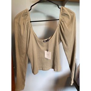 Zara Ribbed Long Sleeve Top